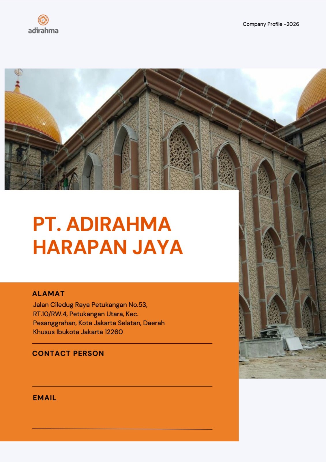 Krawangan GRC Motif Islami Presisi pada fasad bangunan premium
